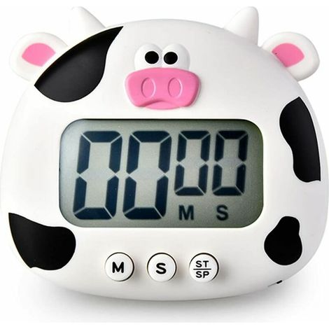 Minuterie de cuisine, minuterie de compte à rebours d'animaux de dessin animé mignon, minuterie de cuisine numérique avec horloge visuelle magnétique
