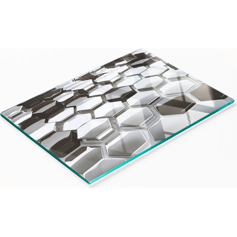 Tabla decorativa de vidrio con gráficos 3D para servir aperitivos, 80x52 cm (1/5)
