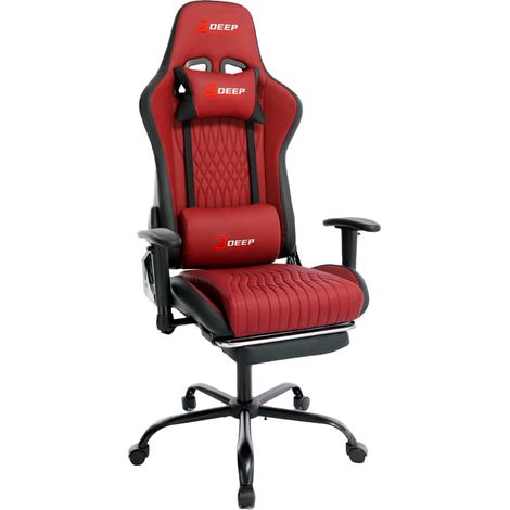 Silla gaming Hedo 100095 con reposapiés extensible, color rojo (5907184130712) (1/2)