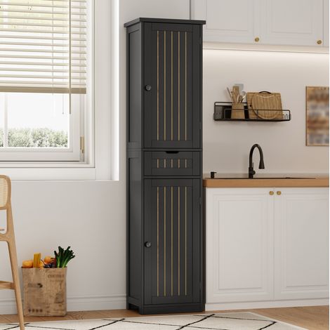 Mobile cucina alto 170 x 40 x 30 cm, 2 porte, 1 cassetto, nero DESVIAE (1/5)