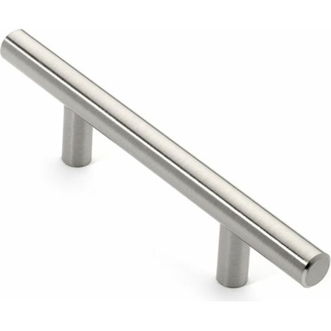 royaluxe - 2 pièces en acier inoxydable Nickel brossé longue armoires de cuisine T barre poignée meubles tiroir tire boutons 96mm trous centres/150mm, (1/5)