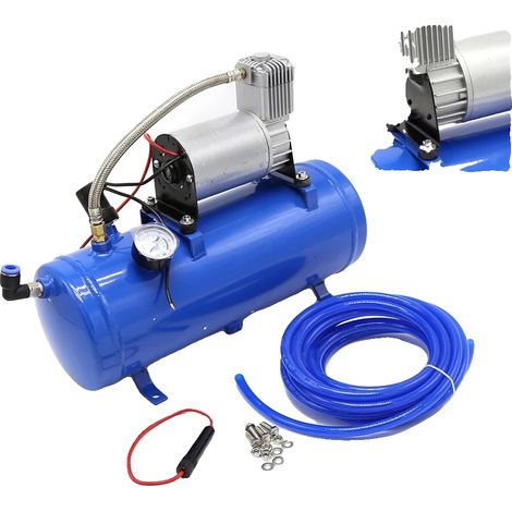 Compresseur d'air, 12V, capacité de 1,6 gallon, pression maximale de 100 Psi, longueur de tuyau de 3,8 m, taille compacte (1/5)