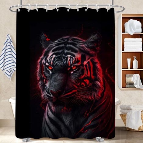 Rideau de bain 180x180 léger cache baignoire pour un printemps fleuri dans la salle de bain (1/5)