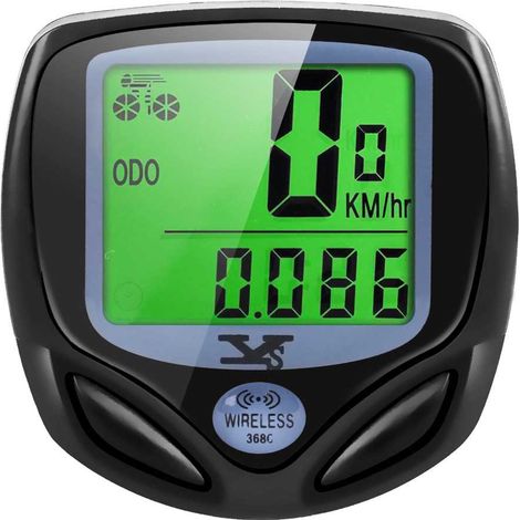 Bike computer, wireless, LCD, black (1/5)