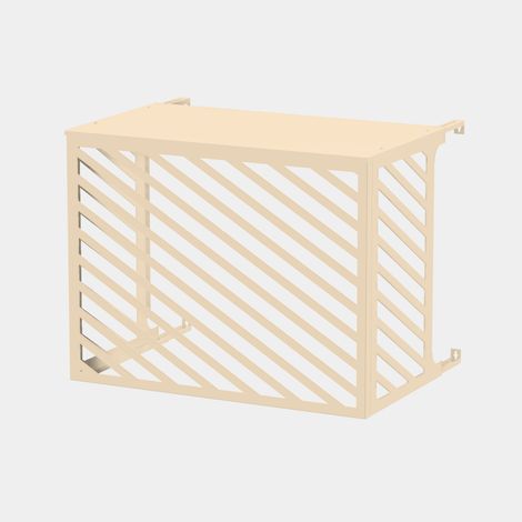 Cache climatiseur - Diagona Cache climatiseur - Diagona - Fixation murale - Ivoire RAL 1015 - Taille S (H 70 x L 90 x P 50-74 cm) (1/5)