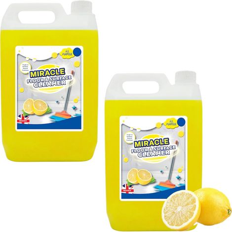 2 x 2.5 Litre Concentrated Lemon Floor Cleaner Ideal For All Surfaces