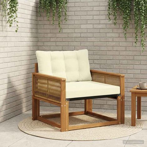 vidaXL Outdoor Middle Sofa Solid Acacia Wood Natural