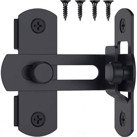 Verrou de sécurité pour portes coulissantes, couleur noire, angle de 90°, pour installation domestique et usage quotidien.-AquaForge (1/5)