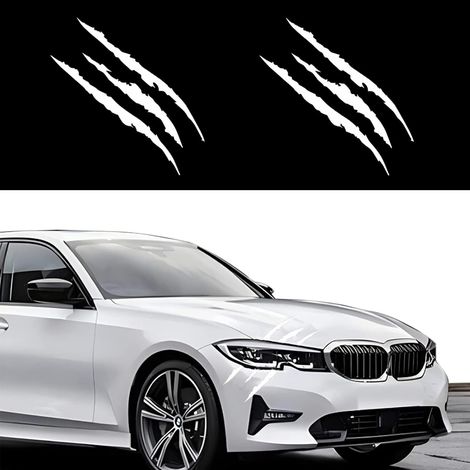 Set mit 10 Wandaufklebern für Autos, wasserfeste, reflektierende Aufkleber, für Autos, Wohnwagen (weiß)