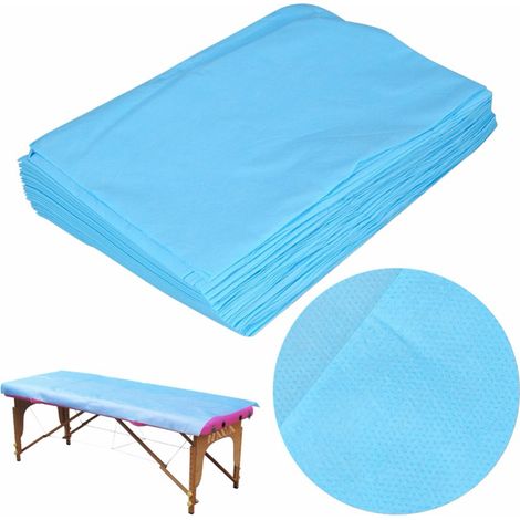 Lot de 10 Draps Jetables 180x80cm Non Tissé Imperméable, Alèze de Table pour Salon de Beauté, SPA, Tatouage, Massage, Hôtels (1/5)