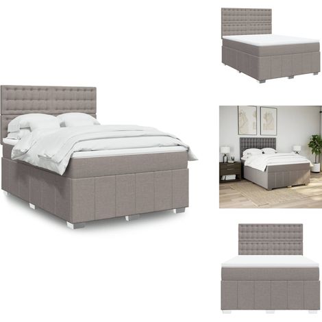 Boxspringbett mit Matratze Taupe 160x200 cm Stoff - Boxspringbett - Boxspringbetten - Bett - Schlafzimmermöbel