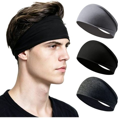 Set of 3 highly elastic and absorbent sports headbands (1/5)