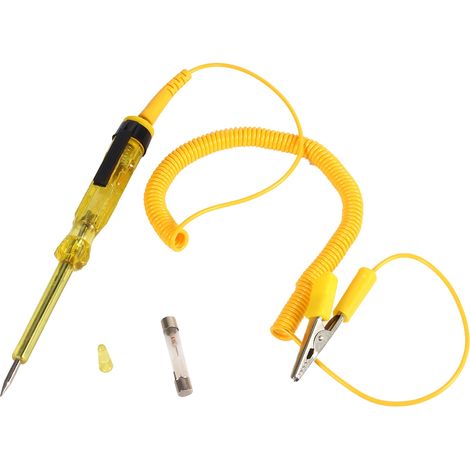 Stylo testeur pour la réparation de circuits automobiles, CC 6V 12V 24V (jaune) (1/5)