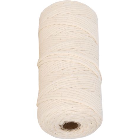Corde en coton 100m 3mm fil macramé naturel pour création DIY, ficelle artisanale tressée, lot de 1 pelote. (1/5)