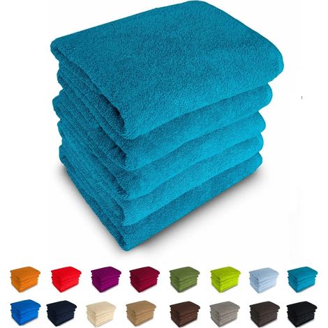 Badetuch 400 g/m², 70 x 140 cm, 100 % reine Baumwolle, Frottee, türkis.