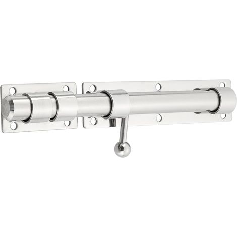 Robuste Verrou Porte Extérieur, Loquet Porte Coulissant avec Trou pour Cadenas, Barre de 230MM de longueur, 19MM de Diamètre, Finition Noir Mat en SUS304 Acier Inoxydable (Cadenas Non Compris) (1/5)