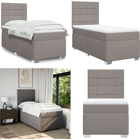 Boxspringbett mit Matratze Taupe 90x190 cm Stoff - Boxspringbett - Doppelbett - Bettsofa - Schlafsystem - Polsterbett - Home & Living (1/5)