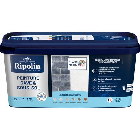 Rip Keller- und Bodenabdichtungsfarbe, RIPOLIN weiß 2,5 l RIPOLIN