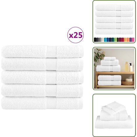 Premium-Saunatücher SOLUND 25 Stk Weiß 80x200 cm 600 g/m² - Saunatücher - Baumwolle - Weiße Saunatücher - Strandhandtücher - Wellness (1/5)