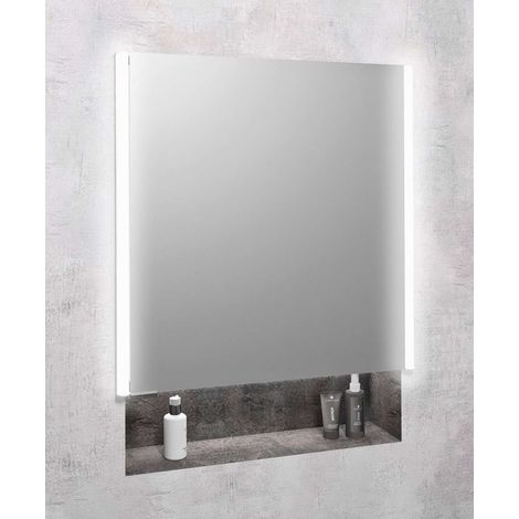 Sapho Integra - Einbauspiegelschrank mit LED-Beleuchtung, 65x70 cm, Spiegel/Titan-Aluminium IN065 (1/5)