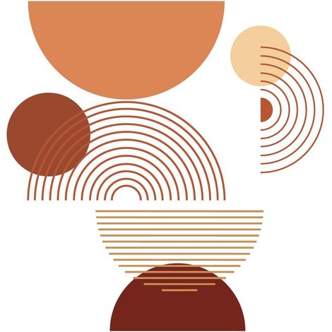 Stickers Muraux de Style Bohème avec Cercle Linéaire Géométrique Autocollant Mural Stickers Muraux DIY Art PVC Décorations à Coller Sur le Mural (1/5)