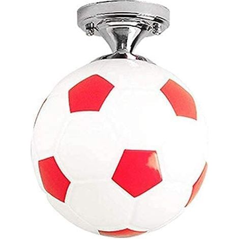 GENERIC-Plafonnier De Football,Lustre De La Chambre Des Enfants,éclairage Intérieur,Lustre De Personnalité Créative,Salon Salle à Manger Chambre éclairage Chaleureux 20CM (rouge) (1/5)