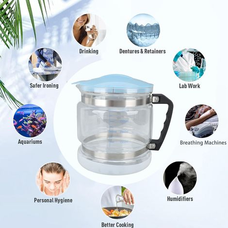 Ortviai Bouteille de collecte en verre pour distillateur domestique – 4 L, compatible avec les distillateurs sur plan de travail (1/4)