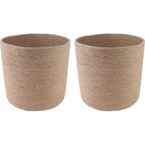 vidaXL Set di Vasi per Piante 2 pcs Naturale Ø 28 x 28 cm