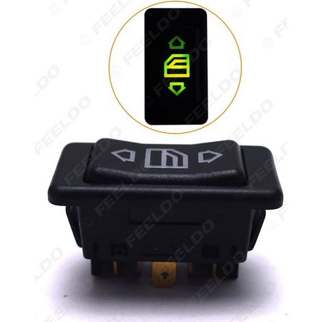 Interrupteur universel de lève-vitre automobile 12 V/24 V 10 A 6 broches, voyant vert