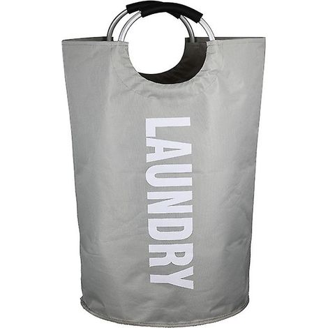 Grand sac à linge pliable en tissu pour chambre à coucher, capacité de 82 L (gris clair, taille L) (1/5)
