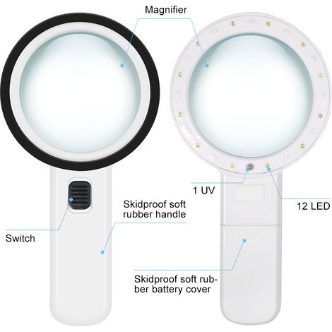 30-fache Handlupe mit LED-Beleuchtung, ideal zum Lesen und für Schmuck. (1/5)