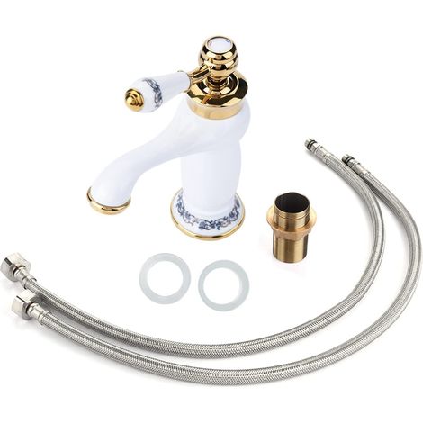 Robinet de lavabo, laiton, monocommande, surélevé, pour lavabo (1/5)