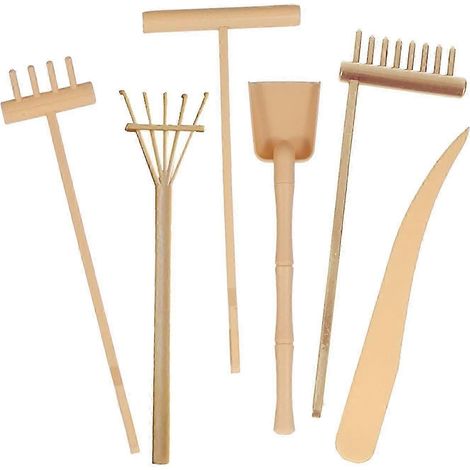 Râteau portable pour jardin, outil de jardinage de table pour art du sable, outil de jardinage pour bureau-Yellow (1/5)