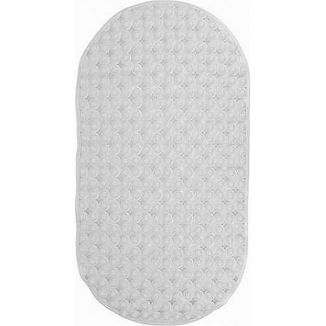 Cleafe - Tappeto Tappetino Pvc Ovale Antiscivolo Vasca Bagno Doccia 69x36cm 79744 Bianco - (1/3)