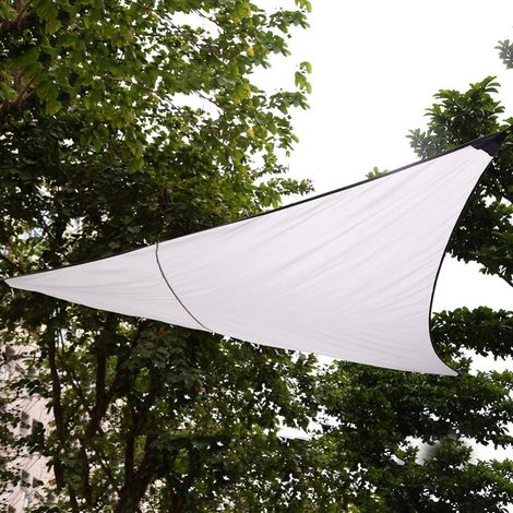 Rideau voile imperméable triangle – protection UV – jardin / patio / fête – couleur crème – 3x3x3cm