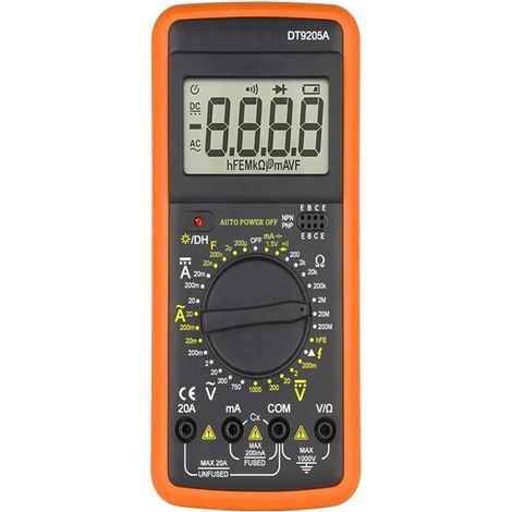 DT9205A Digitalmultimeter, AC/DC-Transistortester, NCV-Elektroprüfer, professionelles Analogmultimeter
