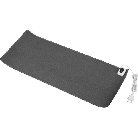 Tapis de souris chauffant en cuir PU, tapis de bureau chaud 79 x 33 cm, tapis de souris chauffant pour jeux vidéo, idéal pour le bureau et les dortoirs, 100-240 V, gris