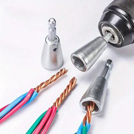 1 Pièce Outil de torsion de fil automatique avec manche hexagonal de 6mm, Connecteur métallique rapide pour perceuse, Kit essentiel de torsion de fil parallèle pour électriciens (1/5)