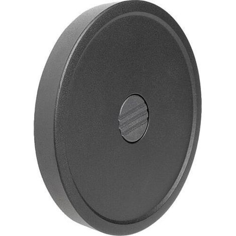 KIPP Handrad D1=125 Form B mit Querbohrung D2=14 Aluminium schwarz pu. (1/4)
