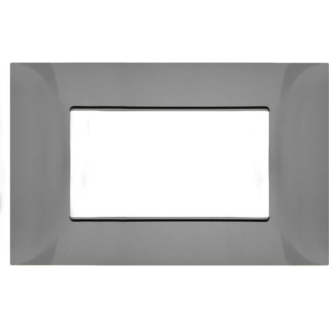Placca 3 moduli grigio scuro compatibile Vimar Plana