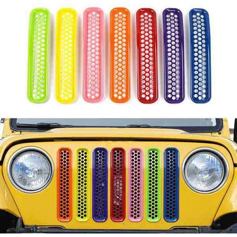 Passend für Jeep Wrangler 1997-2006, siebenfarbiger Wabengrill. (1/5)