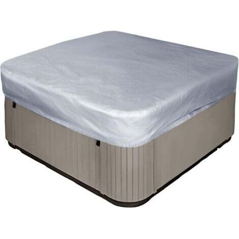 Housse de rechange carrée pour jacuzzi de jardin, jacuzzi, spa - Étanche - Protection UV - 21821830cm (L x l x H), argent) (1/4)