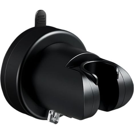 Kunststoff-Duschhalter, verstellbarer Duschkopfhalter, Saugnapf-Duschkopfhalter, stanzfrei, schwarz (1/5)