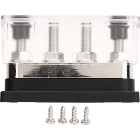 Jeffergarden Barre omnibus de batterie DC12V à 48V 600A, courant élevé M10, bloc de Distribution d'énergie à 4 goujons pour voiture, camping-car, bateau, Yacht, noir (1/5)