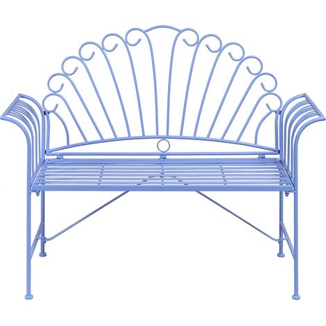 Gartenbank CAVINIA 125 cm Metall Hellblau