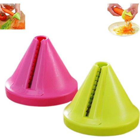 2 pièces - Trancheuse à légumes - Trancheuse spirale - Spiraliseur - Rose, rouge, vert - Machine à pâtes spirales - Couteau - Éplucheur - Spirale professionnelle - Pour carottes, concombres et courget (1/5)