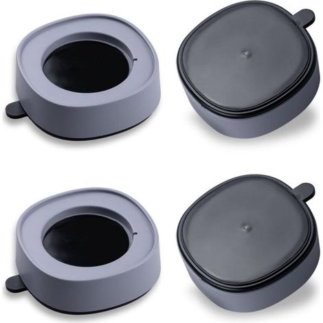 4 Pièces Pied Anti Vibration Machine à Laver Gris Patins Anti-Vibration Universels avec Grande Ventouse Amortisseurs Antidérapants pour Lave-Linge Sèche-Linge et Appareils Ménagers (1/5)