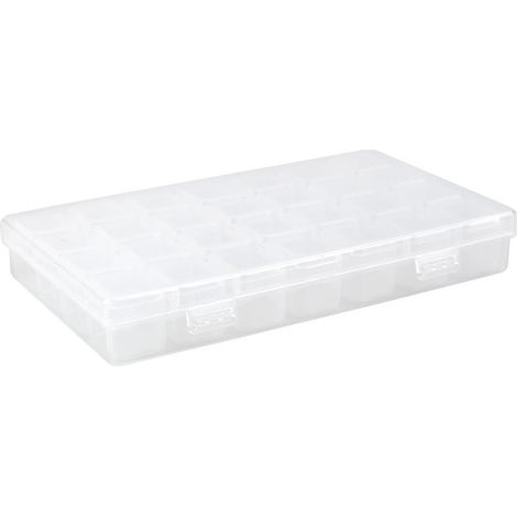 Boite De Rangement Transparente - 28 Compartiments - Pour Perles Rhinestones Bijoux Artisanat - 1 Pièce (1/5)