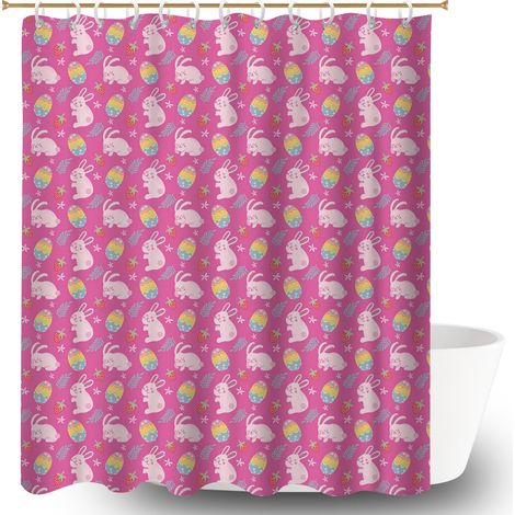 Rideau de douche imperméable en polyester 180x180 poids aux ourlets rideau imperméable pour décoration salle de bain (1/5)