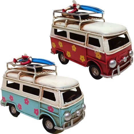 Signes Grimalt 2U Bus Oldtimer  Blaue Landmodellierung – 8 x 11 x 5 cm